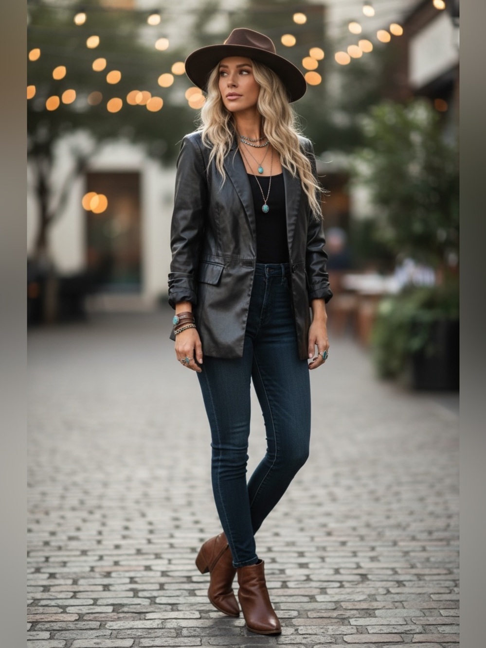 Vagabond Faux Leather Black Blazer Jacket Women’s Size L